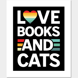 Books And Cats Posters and Art